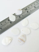 10 x Natural White Rhombus Drop Shell Charms, 20x15mm (0367)