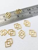 8 x Gold Stainless Steel Double Rhombus Connectors, 11x16mm (0804G)