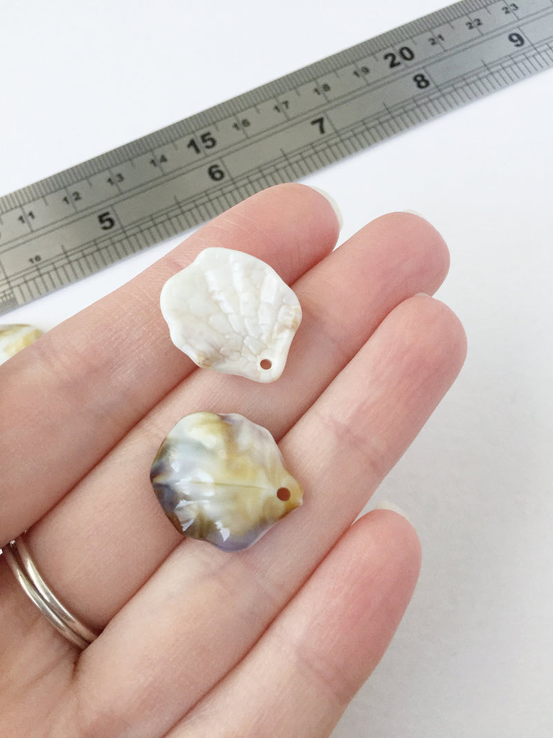 30 x Acrylic Seashell Charms, 20x16mm (G)