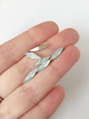 36 x 4x15mm White Opal Navette Rhinestones, Foiled Back (0888)