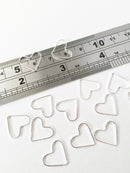 20 x Silver Plated Heart Connectors, 14x12.5mm (0925)