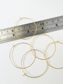 3 pairs x Gold Plated Stainless Steel Hoop Earring Wire, 40x45mm (3100)