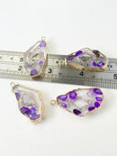 1 x Druzy Imitation Pendant, 40x21mm Purple Resin Druzy Pendant (0912)