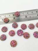 20 x Round Rainbow Gold Druzy Cabochons, 12mm (0906)