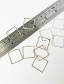 10 x Platinum Open Square Connectors, 20mm (2461)
