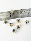 1 x Faceted Tiny Dalmatian Jasper Pendant, 12x8mm (0578)