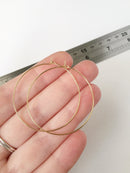 3 pairs x Gold Plated Stainless Steel Hoop Earring Wire, 40x45mm (3100)