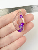 1 x Druzy Imitation Pendant, 40x21mm Purple Resin Druzy Pendant (0912)