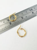 1 x Gold Plated Stainless Steel Twisted Earring Hoop Blanks, 14mm (0948)