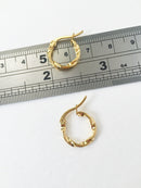 1 x Gold Plated Stainless Steel Twisted Earring Hoop Blanks, 14mm (0948)