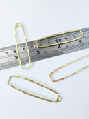 2 x Extra Large Gold Plated Textured Rectangular Pendants, 60x15mm (0871)