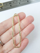 2 x Extra Large Gold Plated Textured Rectangular Pendants, 60x15mm (0871)