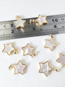 1 x 18K Gold Star Pendant Natural Shell, 21x20mm (0539)