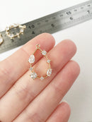 1 x 24K Gold Plated Cubic Zirconia Open Teardrop Pendant, 24x17mm (1116)