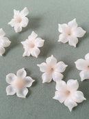 2 x Handmade Large Semi-transparent Pink Clay Flower Beads for Tiara Making