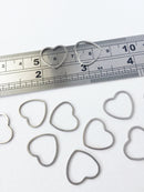 10 x Stainless Steel Open Heart Connectors, 16x15mm (0564)