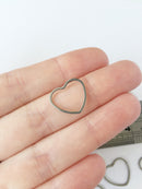 10 x Stainless Steel Open Heart Connectors, 16x15mm (0564)