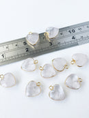 1 x Faceted Clear Quartz Heart Pendant, 18x14mm (0513)