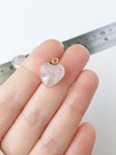 1 x Faceted Clear Quartz Heart Pendant, 18x14mm (0513)