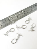 1 set x Platinum Plated Oval Toggle Clasp (1025)