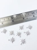 1 x Platinum Plated Cubic Zirconia Star Charms 14x12mm (0561P)