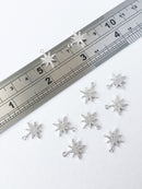 1 x Platinum Plated Cubic Zirconia Star Charms 14x12mm (0561P)