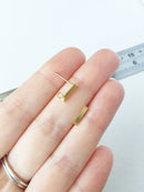 2 pairs x Gold Plated Stainless Steel Bar Earring Studs with Loop (0563)