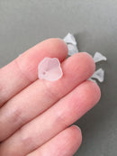 25 x 13mm Frosted Calla Flower Beads, 13mm White Lucite Flowers