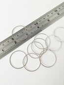10 x Platinum Tone Round Linking Rings, 30mm (2462)