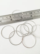10 x Platinum Tone Round Linking Rings, 30mm (2462)