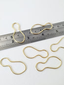 6 x Gold Puddle Shaped Jewellery Connectors, 41x19mm (1498)