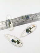 1 x Preserved Forget Me Not Pendant, 55x18mm Dry Flower Pendant (0989)