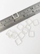 10 x Textured Bright Silver Square Connectors, 13mm (0810S)