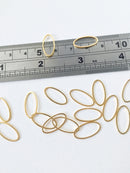 16 x Gold Tone Brass Oval Connectors, 16x8mm (0978)