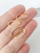 16 x Gold Tone Brass Oval Connectors, 16x8mm (0978)