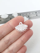 8 x Cellulose Acetate Fan Connectors, 15x20mm Mother of Pearl Imitation Fan Links (0981)