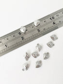 10 x Embossed Stainless Steel Puffy Heart Charms, 12.5x9mm (0488)