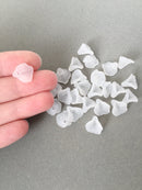 25 x 13mm Frosted Calla Flower Beads, 13mm White Lucite Flowers