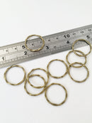 10 x Bronze Twisted Round Connectors, 22mm Bronze Linking Rings (1485)