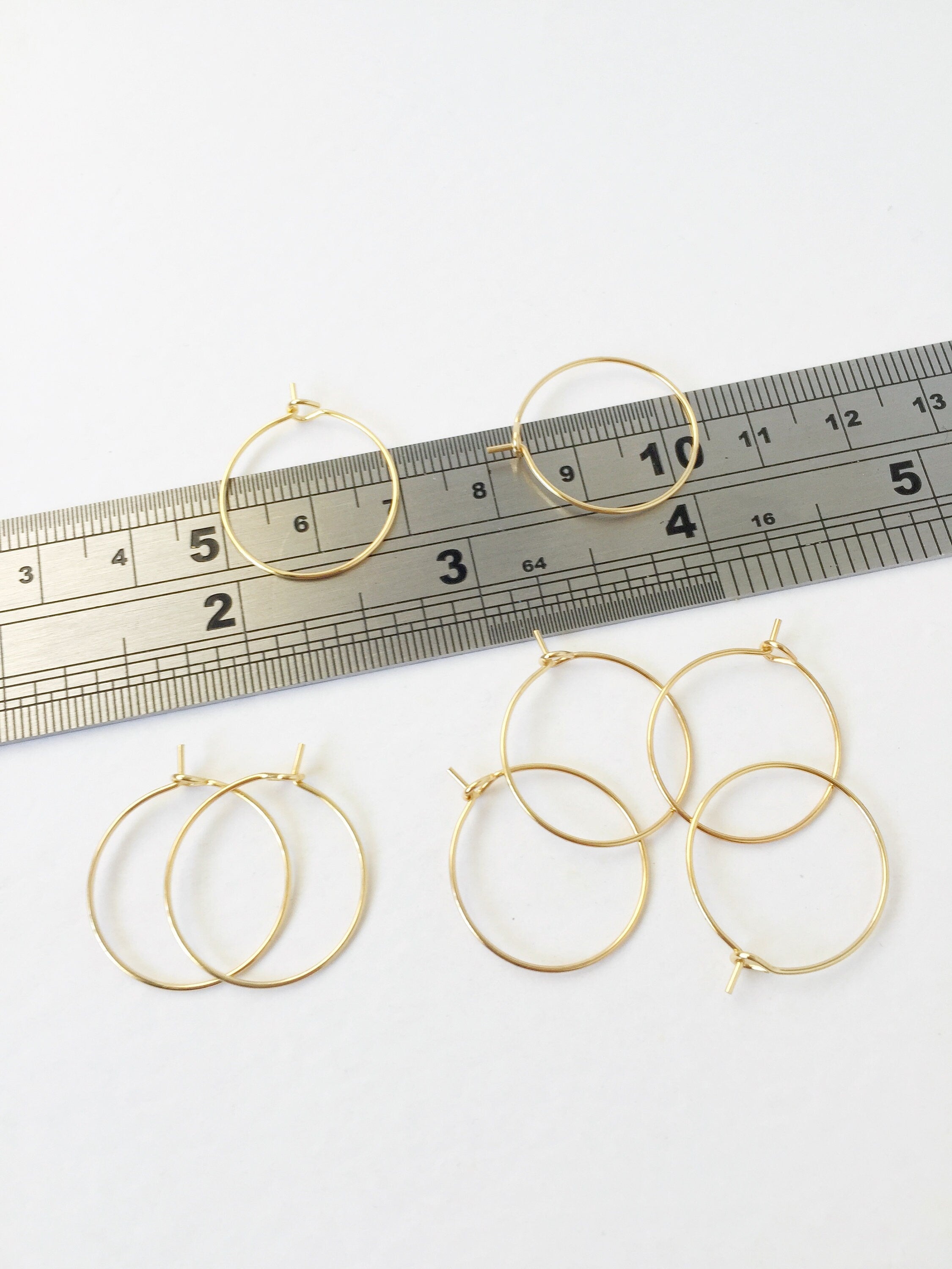 5 pairs x Gold Plated Stainless Steel Hoop Earring Wire, 15mm (3112)