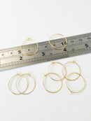5 pairs x Gold Plated Stainless Steel Hoop Earring Wire, 15mm (3112)