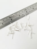 1 pair x Silver Plated Stainless Steel Bar Earring Studs with Loop (1040)