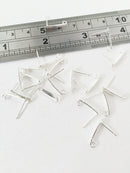 1 pair x Silver Plated Stainless Steel Bar Earring Studs with Loop (1040)