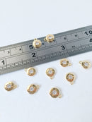 1 x Tiny 18K Gold Plated Star CZ Pendant, 9.5x7.5mm (1042)