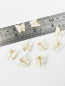 4 x Gold Plated Pearl White Resin Butterfly Charms, 12.5x13mm (1454)