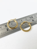1 pair x Gold Plated Stainless Steel Flattened Hoop Earrings (1907G)