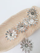 10 x Silver Filigree Flower Beads, Brass Flower Bead Caps, Bright Silver Flower Bead Caps