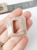2 x Marble Effect Open Square Acrylic Pendants, 32mm (1541)
