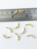 1 x 18K Gold Plated Banana Charm with Cubic Zirconia, 14x4.5mm (1514)