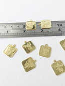 1 x 18K Gold Plated Rectangular Rose Pendant, 18.5x15mm (1082)